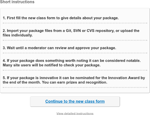 Package submission instructions